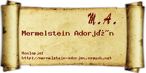 Mermelstein Adorján névjegykártya